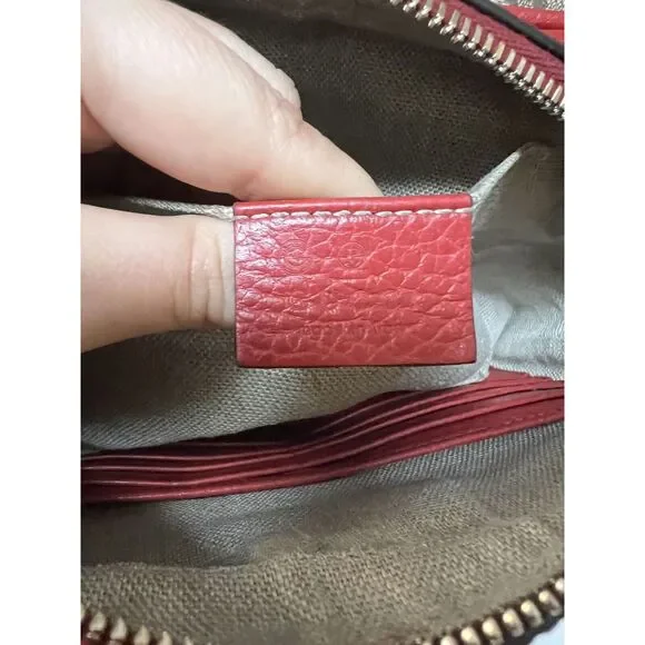 Gucci Bree GG Supreme Camera Crossbody W/Red Leather W/Cert. Of Authenticity - Picture 10 of 15